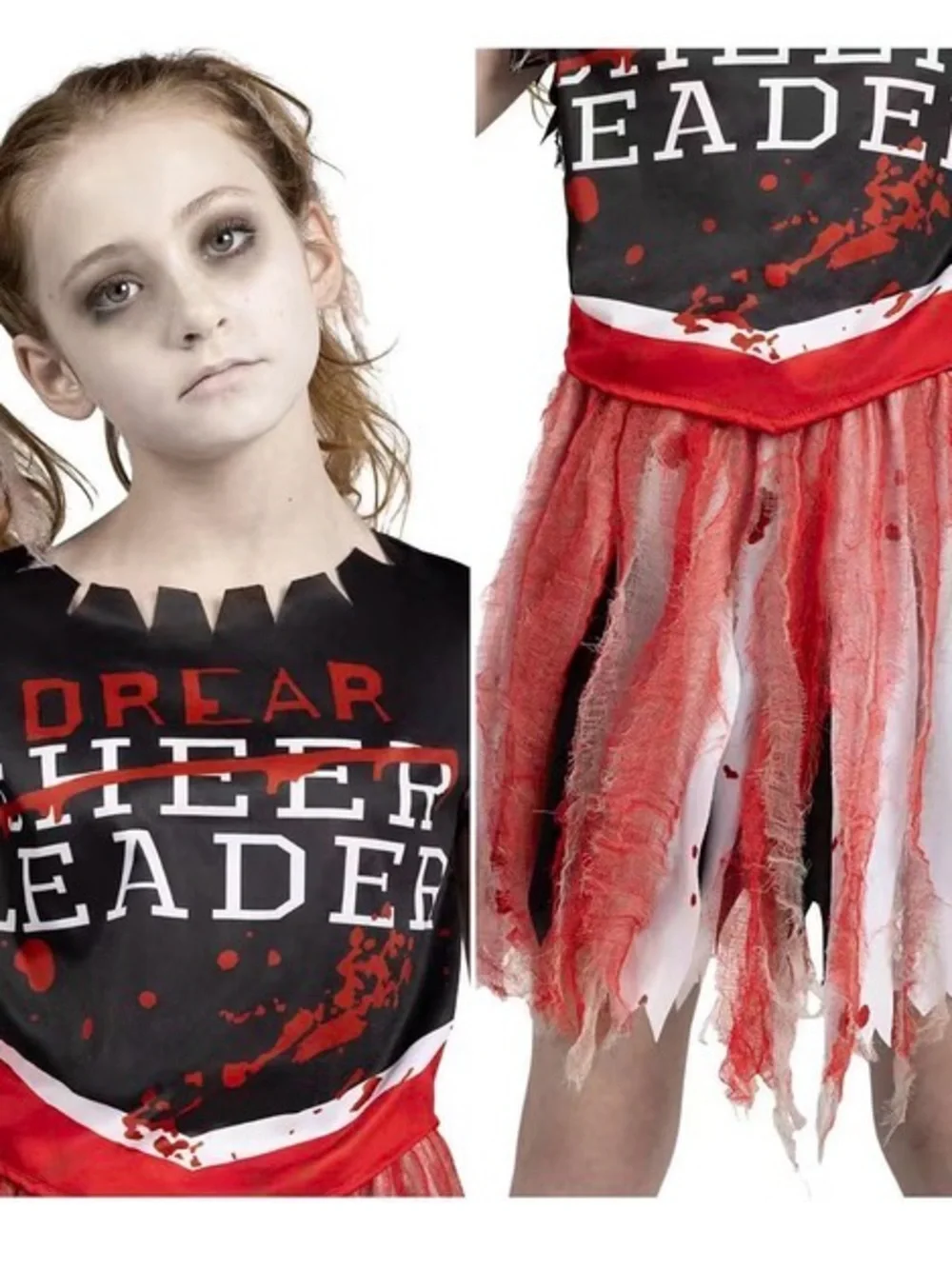 Spooktacular Creations Halloween Cheerleader Costume For Girls, Kids size L